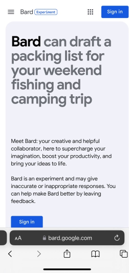 GOOGLE BARD APP