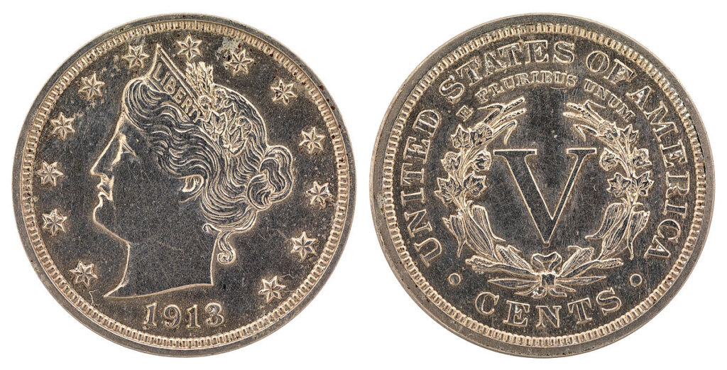 1913 Liberty Head nickel, which was also minted in the United States  Rare Coins