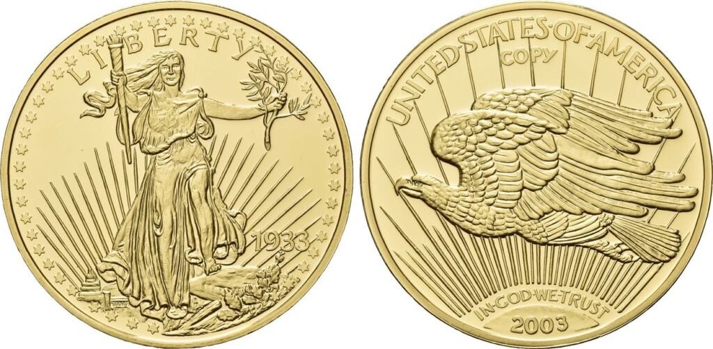 Rare Coins 1933 Double Eagle, a gold coin that was minted in the United States