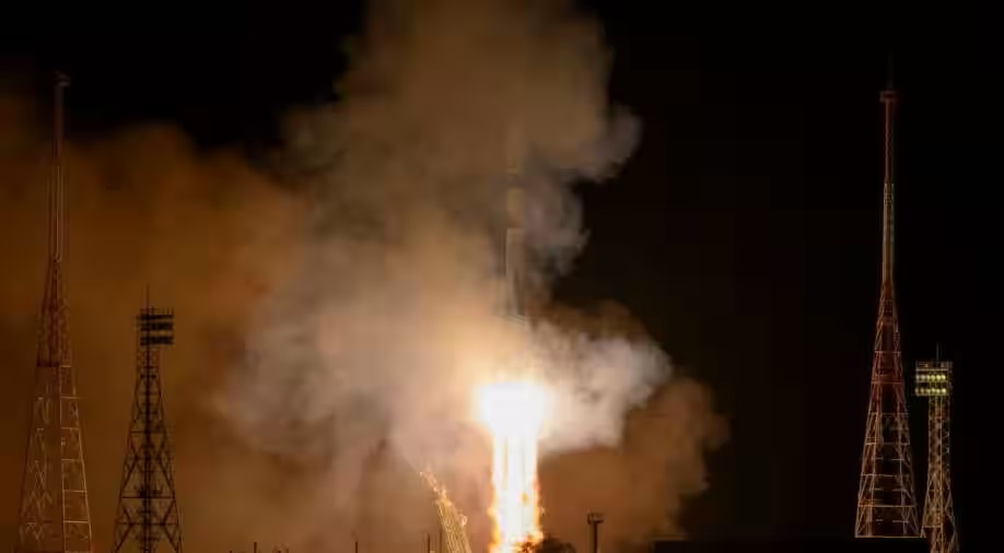 NASA-astronauts-and-two-Russian-cosmonauts-launch-a-rocket-toward-the-International-Space-Station